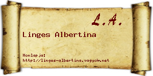 Linges Albertina névjegykártya